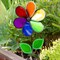 In the Breeze Rainbow Sparkle Flower Spinner with Leaves, 12"